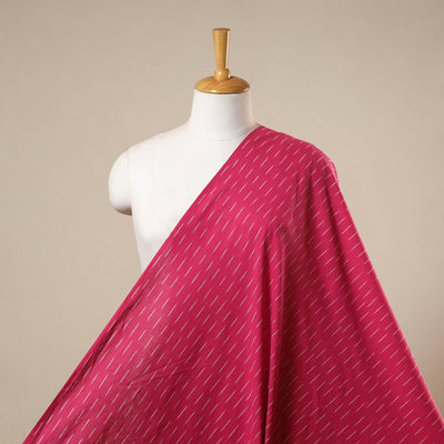 Pink Handloom Cotton Pochampally Weave Ikat Fabric