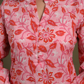 Pink Cotton Sanganeri Block Print Co-Ord Set