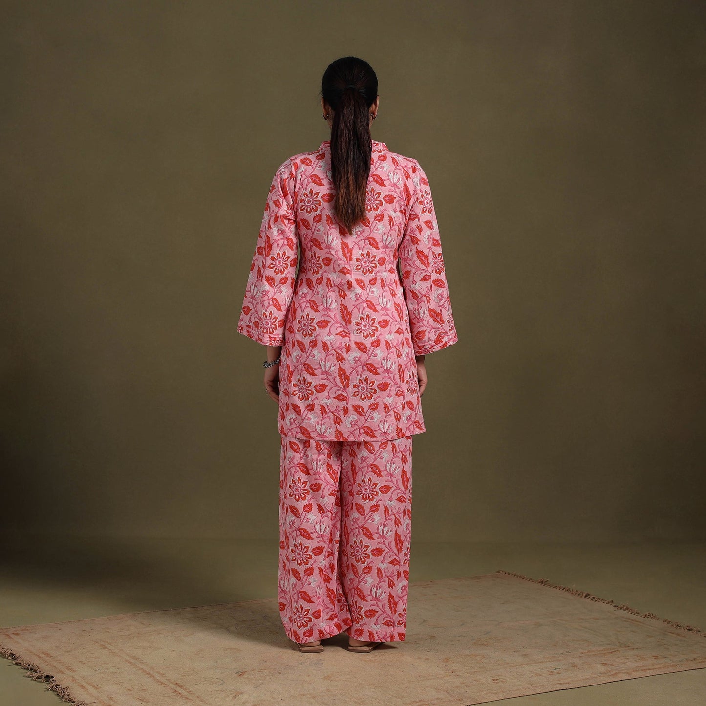Pink Cotton Sanganeri Block Print Co-Ord Set