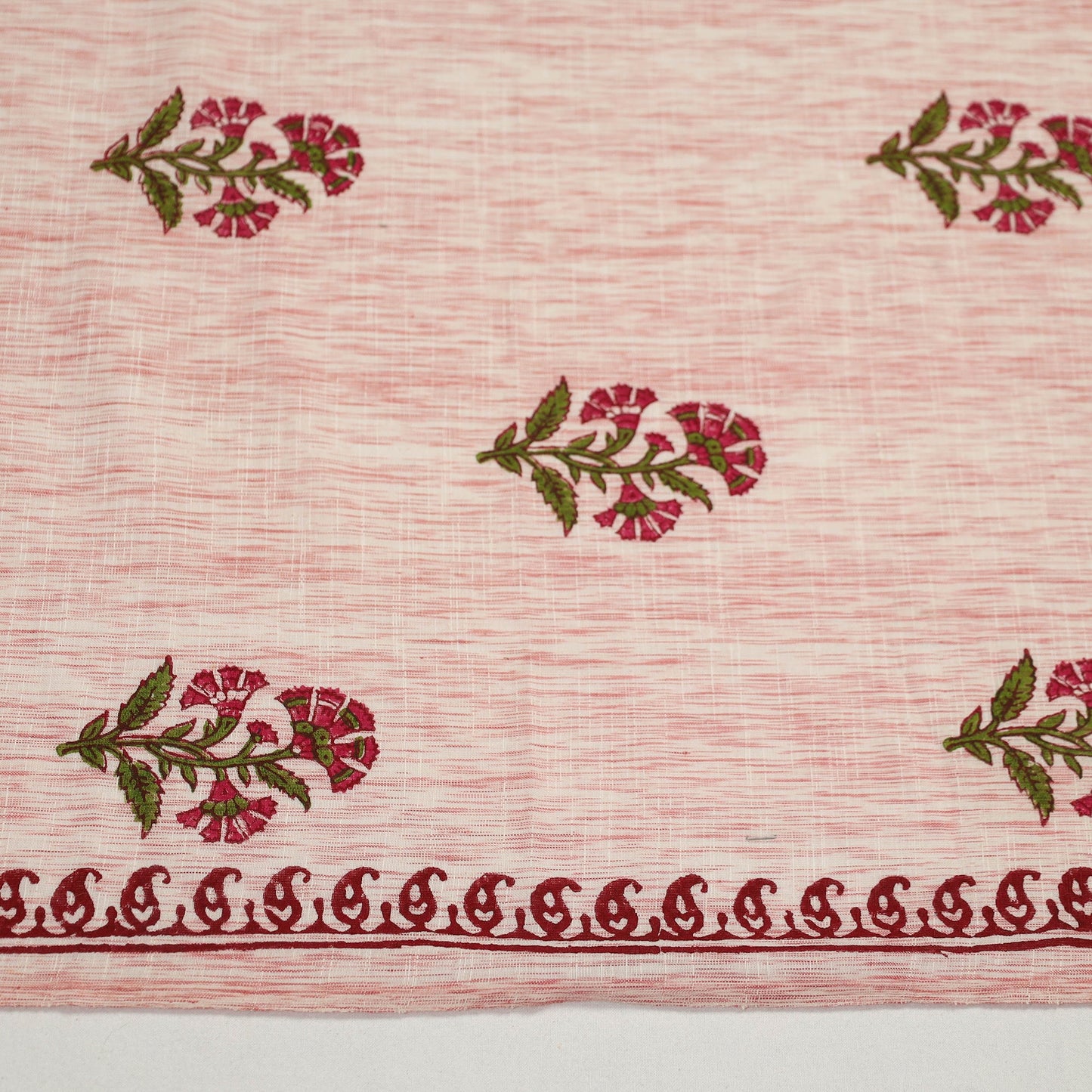 Pink - cotton sanganeri blouse piece 03 - handcrafted