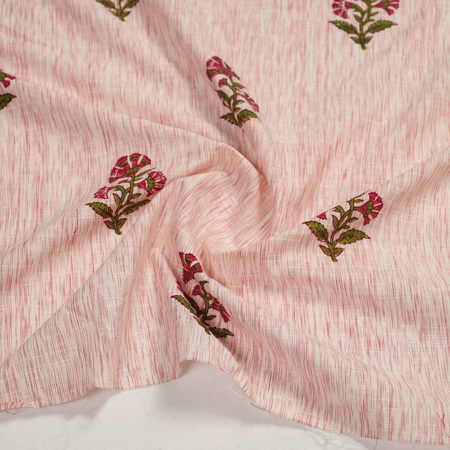 Pink - cotton sanganeri blouse piece 03 - handcrafted