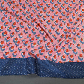 Pink Block Print Cotton Sanganeri Blouse Piece