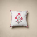 Cotton sanganeri cushion cover (16 x 16 in) 05 - handcrafted
