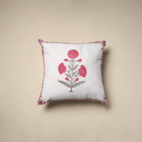 Cotton sanganeri cushion cover (16 x 16 in) 05 - handcrafted