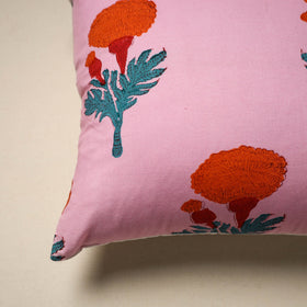 Cotton sanganeri cushion cover (16 x 16 in) 51 - handcrafted