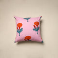 Cotton sanganeri cushion cover (16 x 16 in) 51 - handcrafted