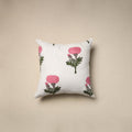 Cotton sanganeri cushion cover (16 x 16 in) 56 - handcrafted