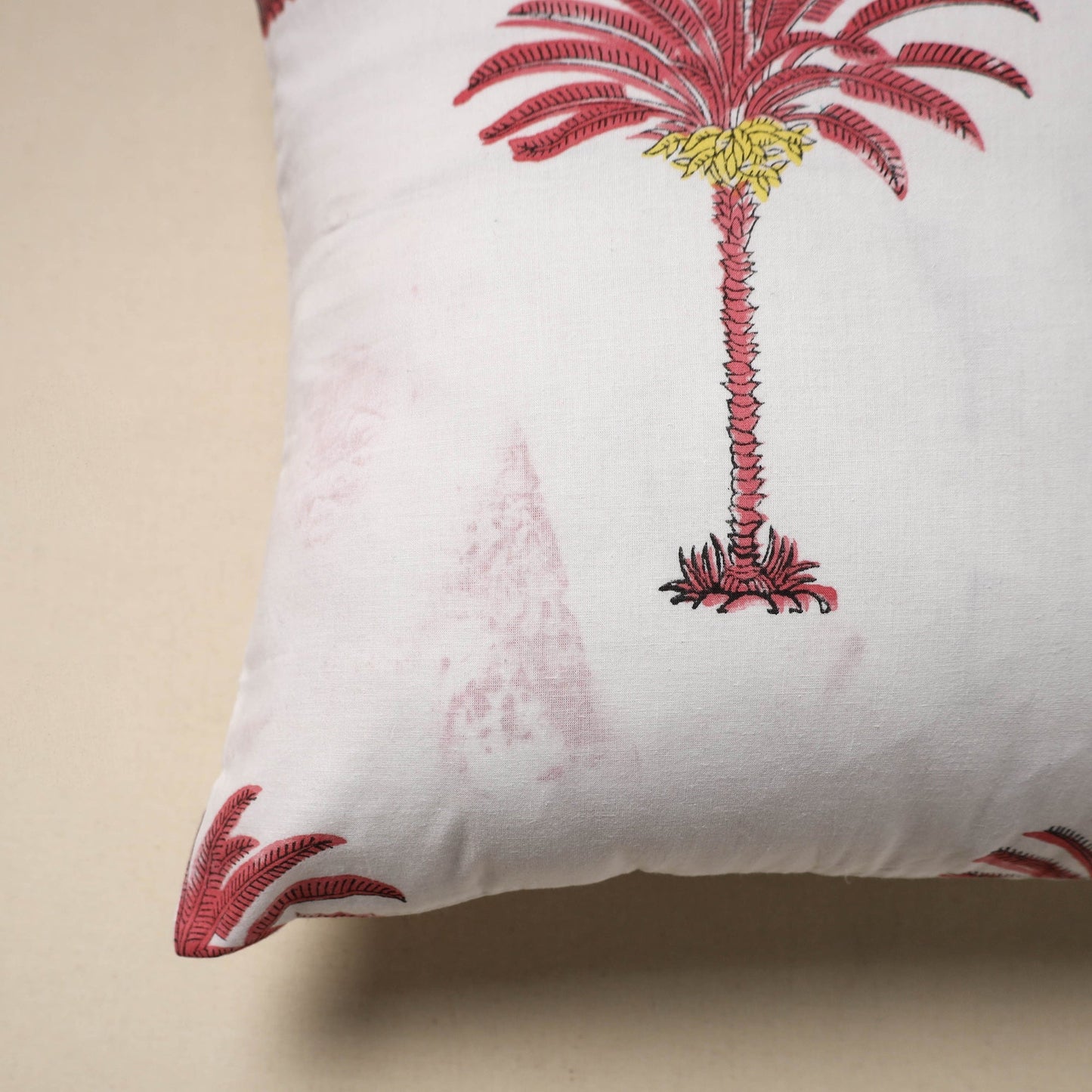 Cotton sanganeri cushion cover (16 x 16 in) 62 - handcrafted