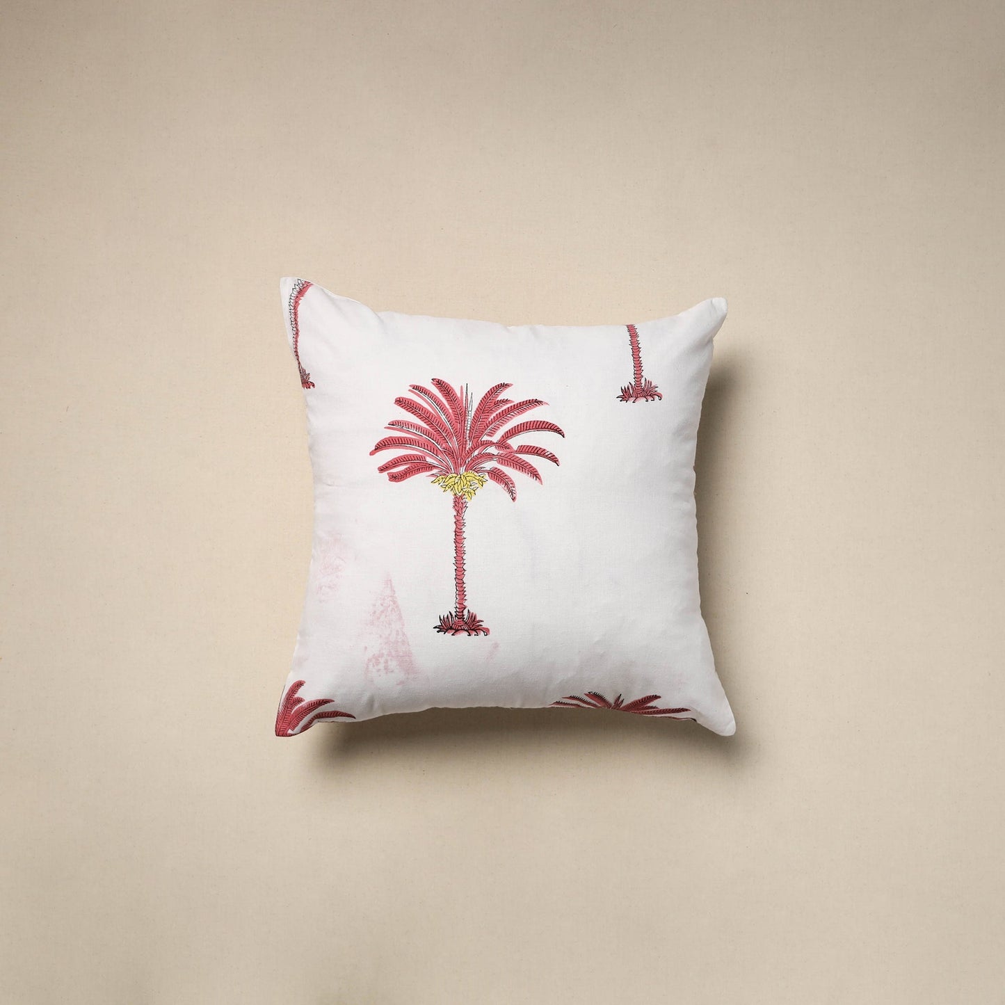 Cotton sanganeri cushion cover (16 x 16 in) 62 - handcrafted
