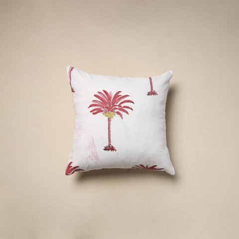 Cotton sanganeri cushion cover (16 x 16 in) 62 - handcrafted
