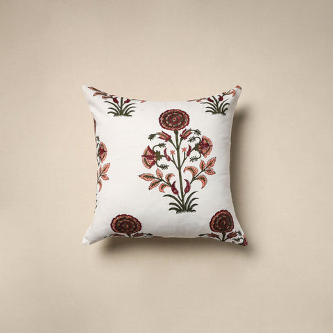 Cotton sanganeri cushion cover (16 x 16 in) 67 - handcrafted