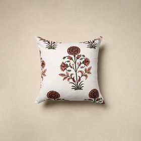 Cotton sanganeri cushion cover (16 x 16 in) 67 - handcrafted