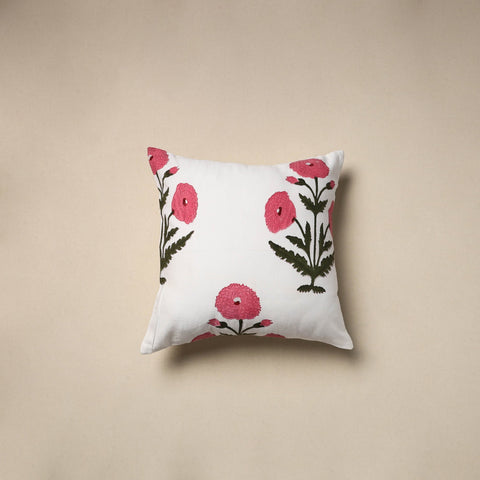 Cotton sanganeri cushion cover (16 x 16 in) 82 - handcrafted