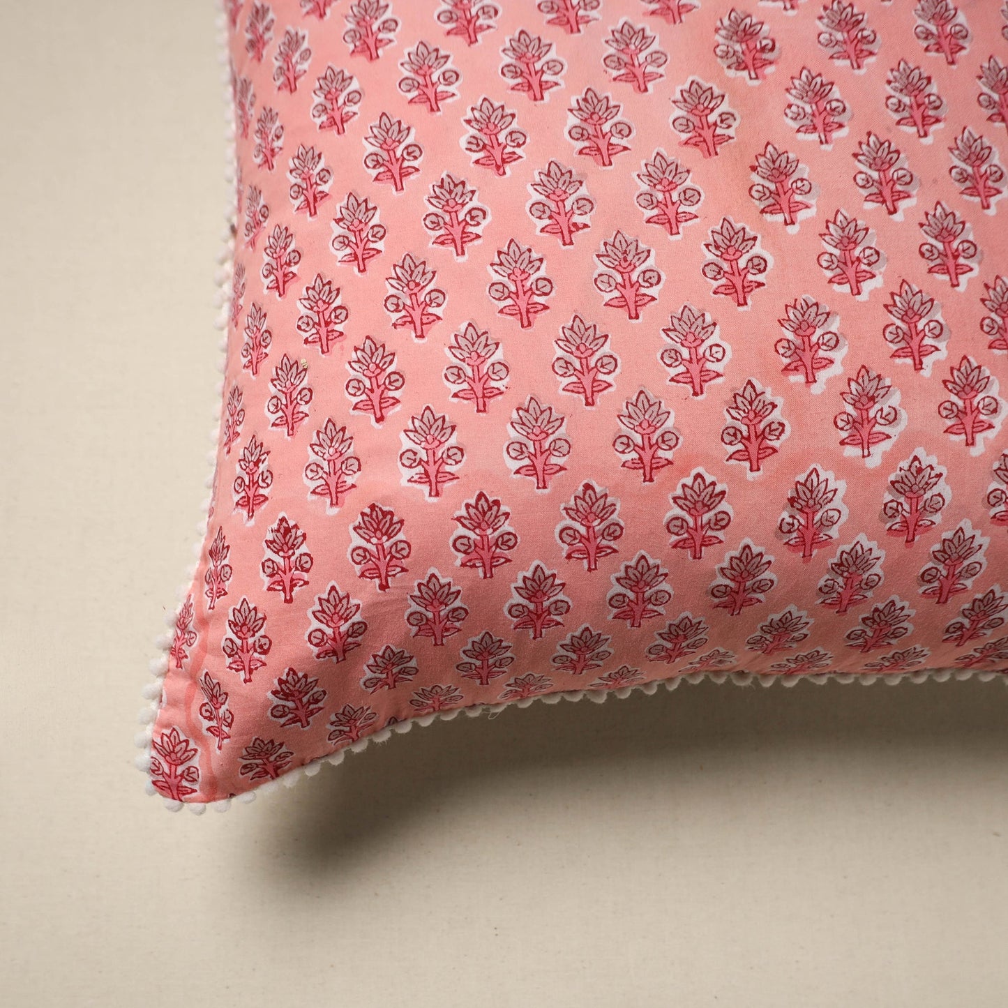 Cotton sanganeri cushion cover 26 - handcrafted