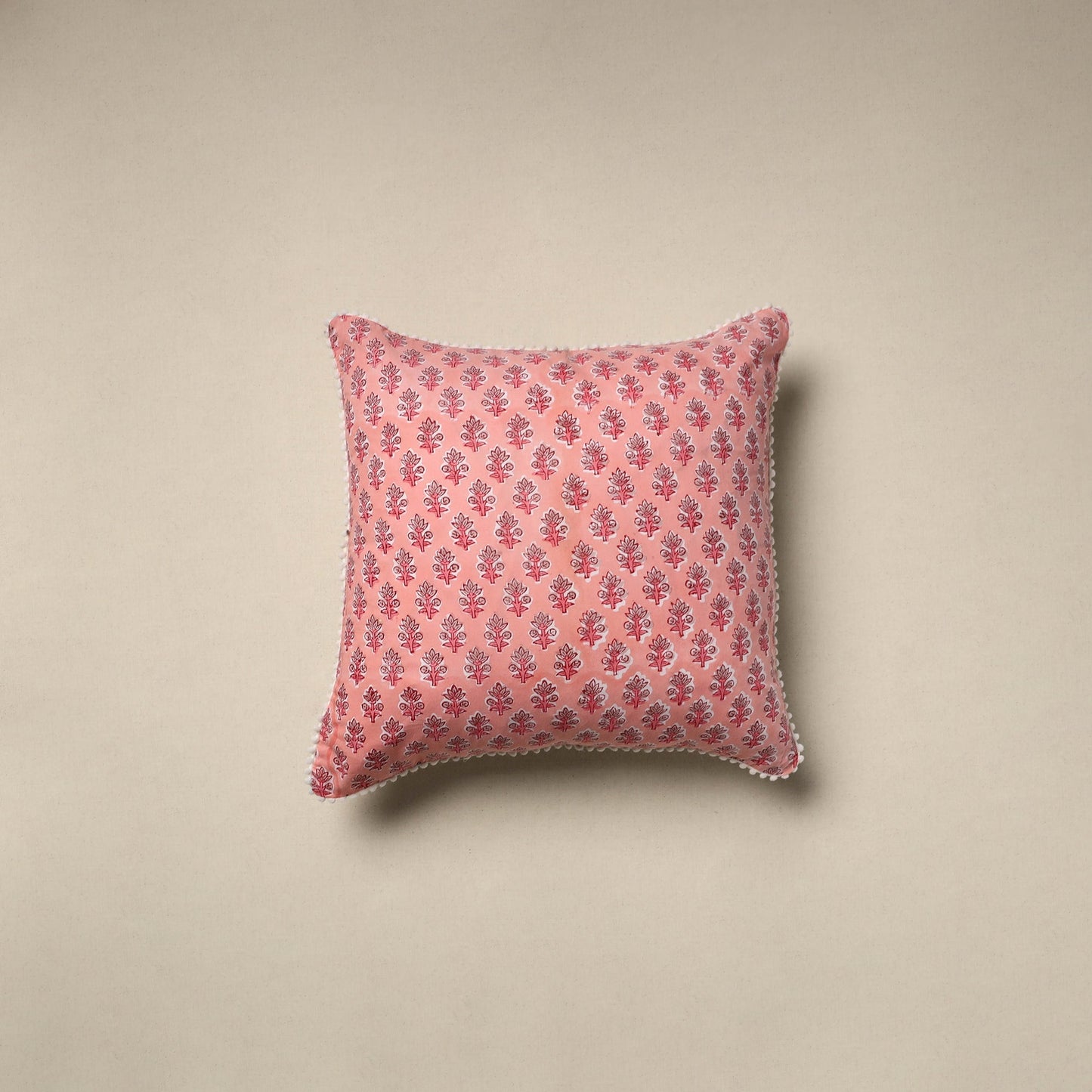 Cotton sanganeri cushion cover 26 - handcrafted