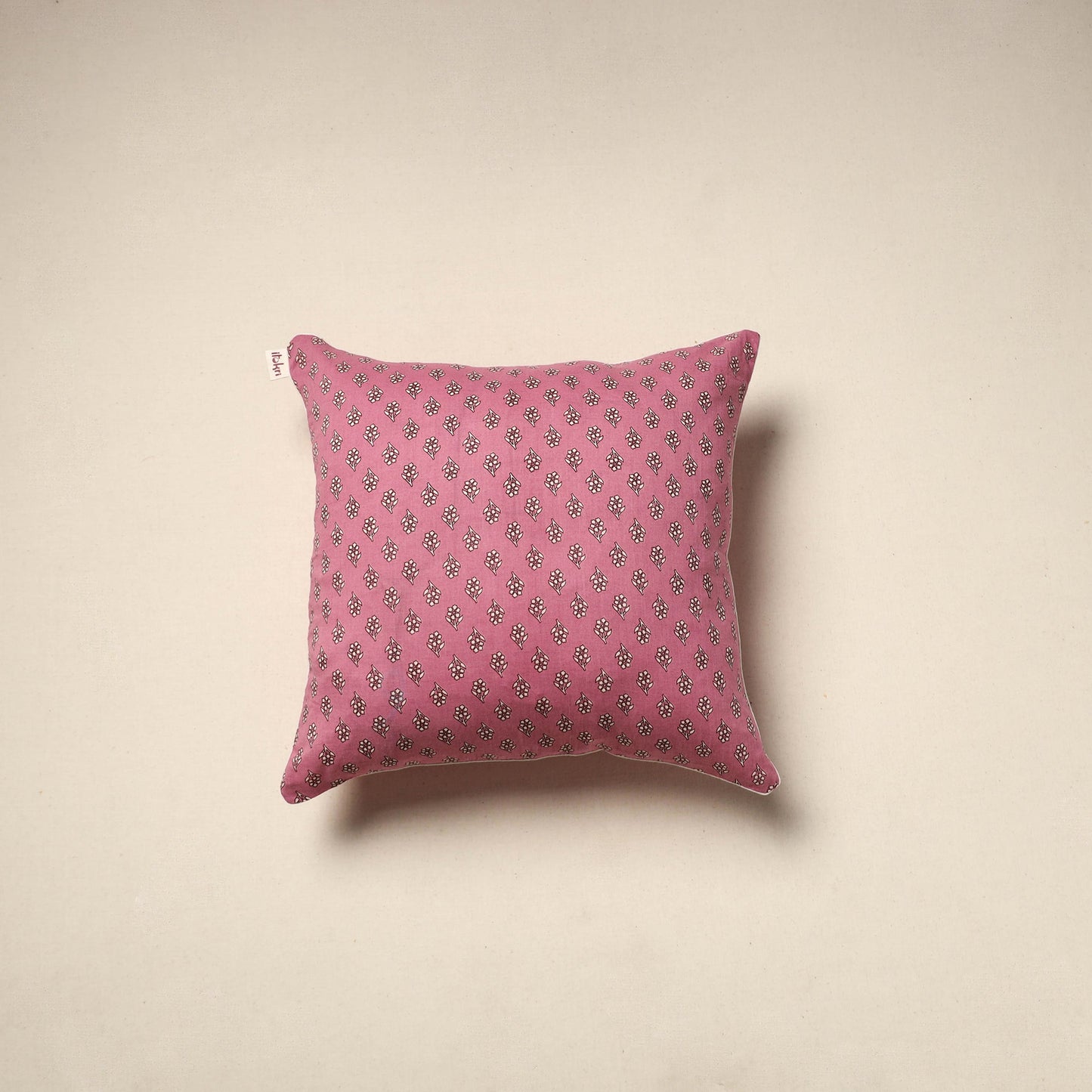 Cotton sanganeri cushion cover 40 - handcrafted