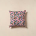 Pink - cotton sanganeri cushion cover 42 - handcrafted