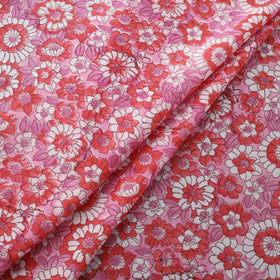 Pink Block Print Cotton Sanganeri Fabric