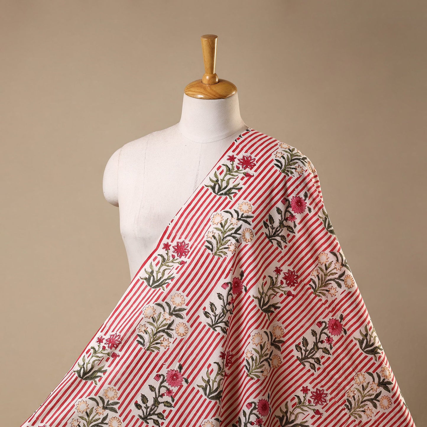 Pink - cotton sanganeri fabric 03 - handcrafted
