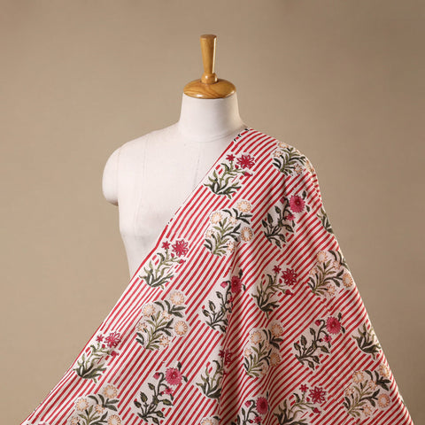 Pink - cotton sanganeri fabric 03 - handcrafted