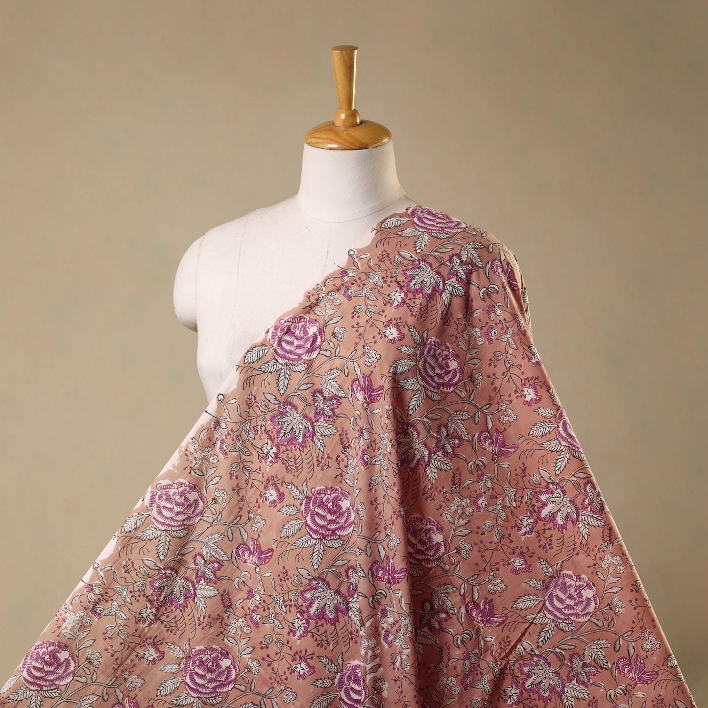 Pink - cotton sanganeri fabric 09 - handcrafted