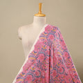Pink Block Print Cotton Sanganeri Fabric