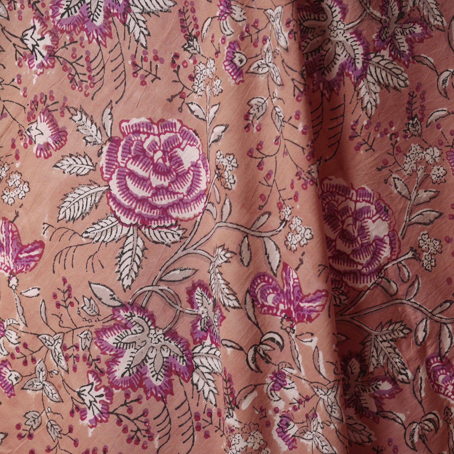 Pink - cotton sanganeri fabric 09 - handcrafted