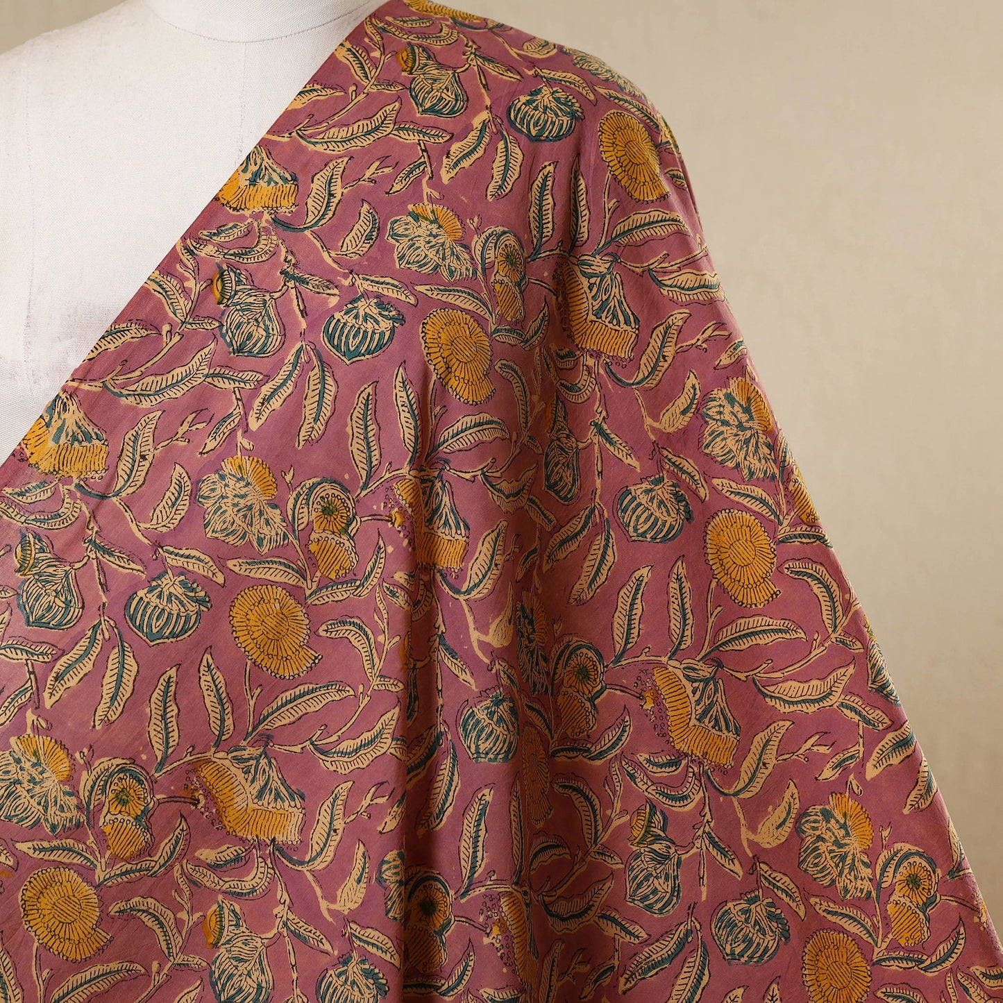 Pink - cotton sanganeri fabric 12 - handcrafted