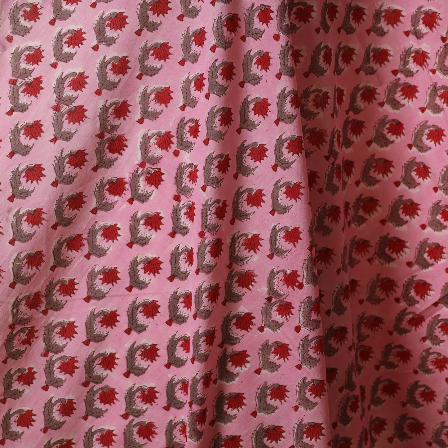Pink - cotton sanganeri fabric 18 - handcrafted