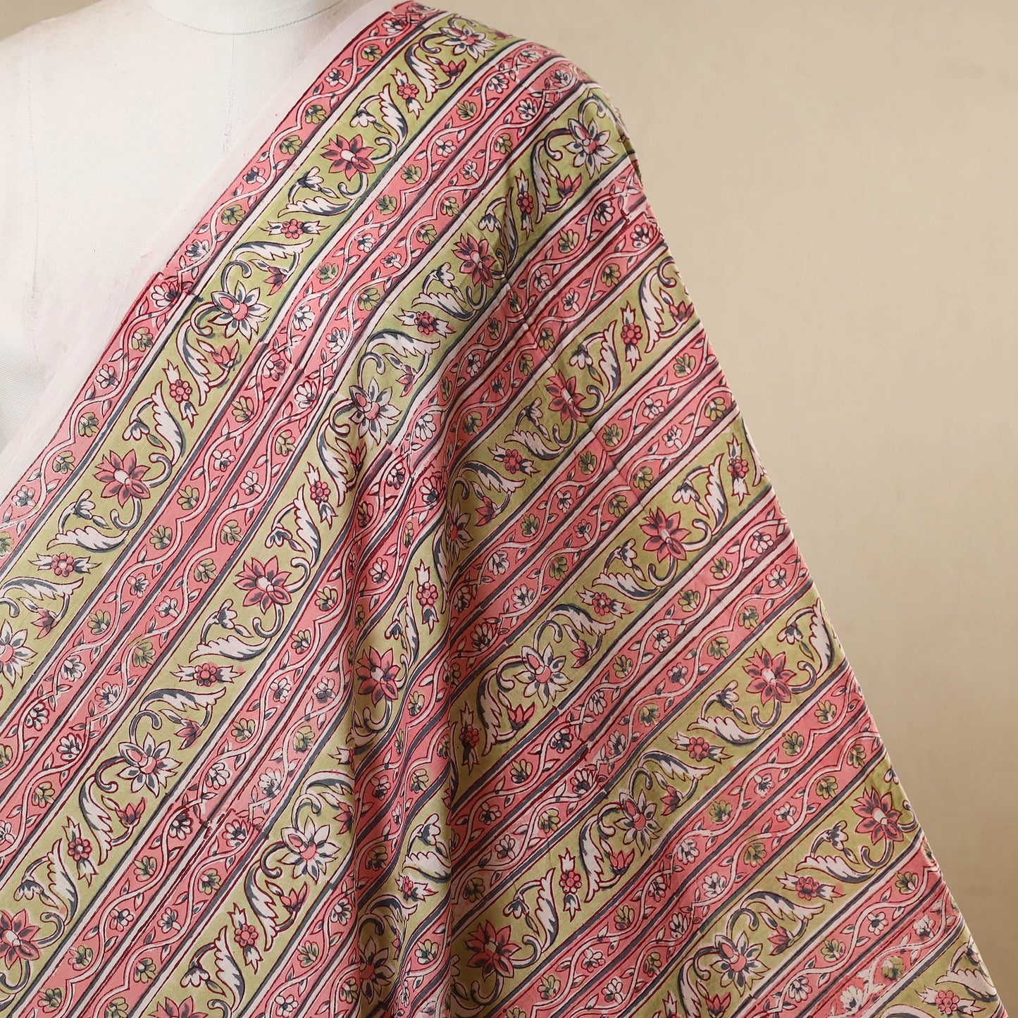 Pink - cotton sanganeri fabric 22 - handcrafted