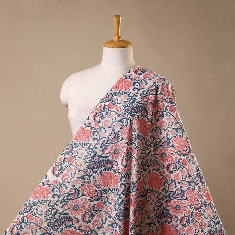 Pink - cotton sanganeri fabric 25 - handcrafted