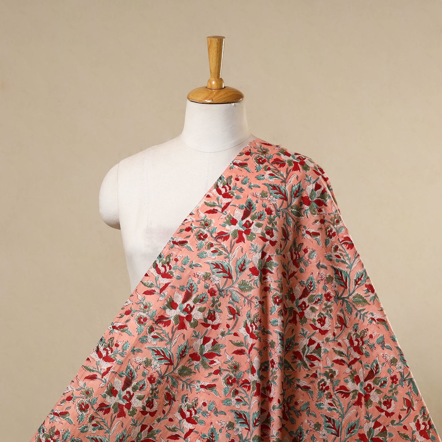 Pink - cotton sanganeri fabric 30 - handcrafted