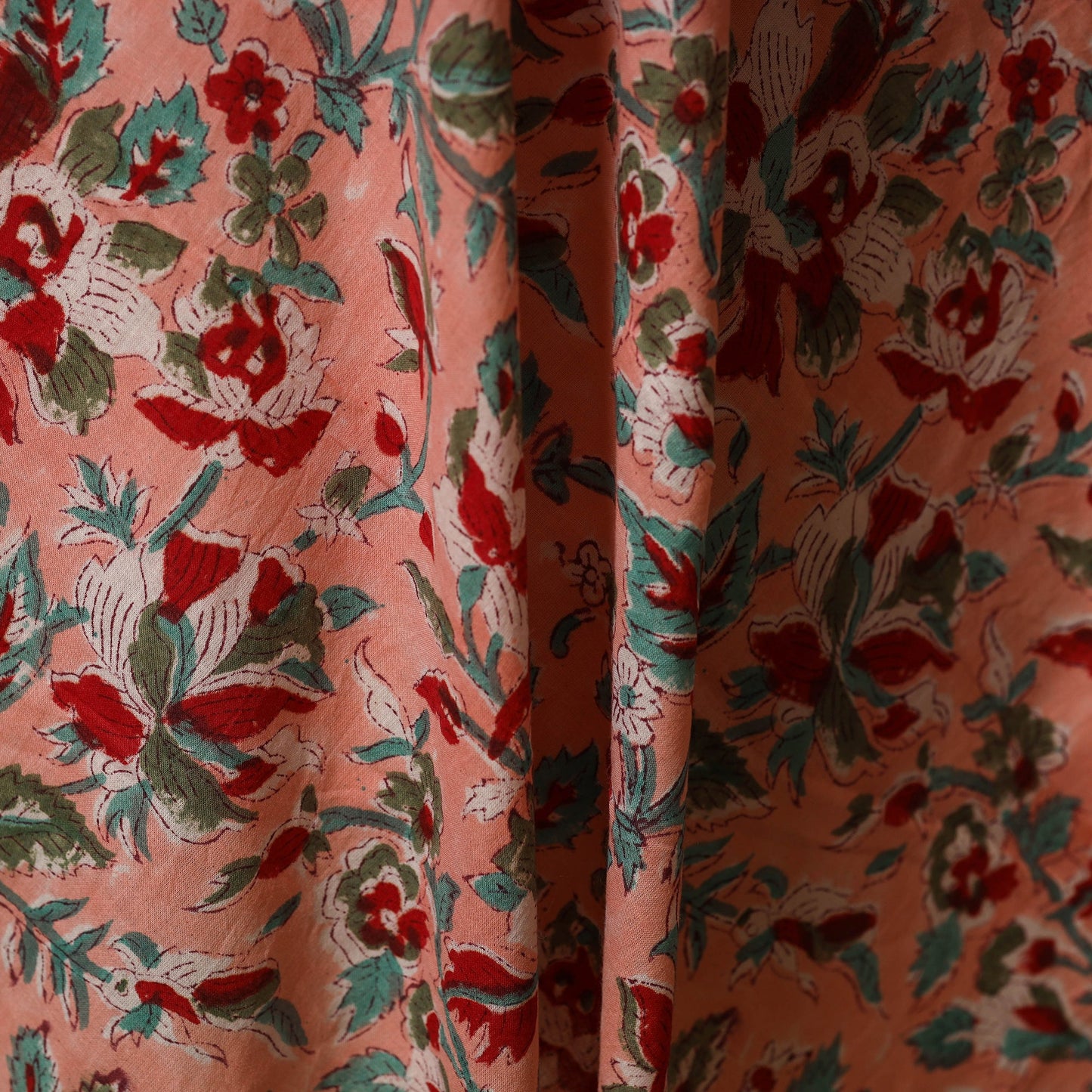 Pink - cotton sanganeri fabric 30 - handcrafted