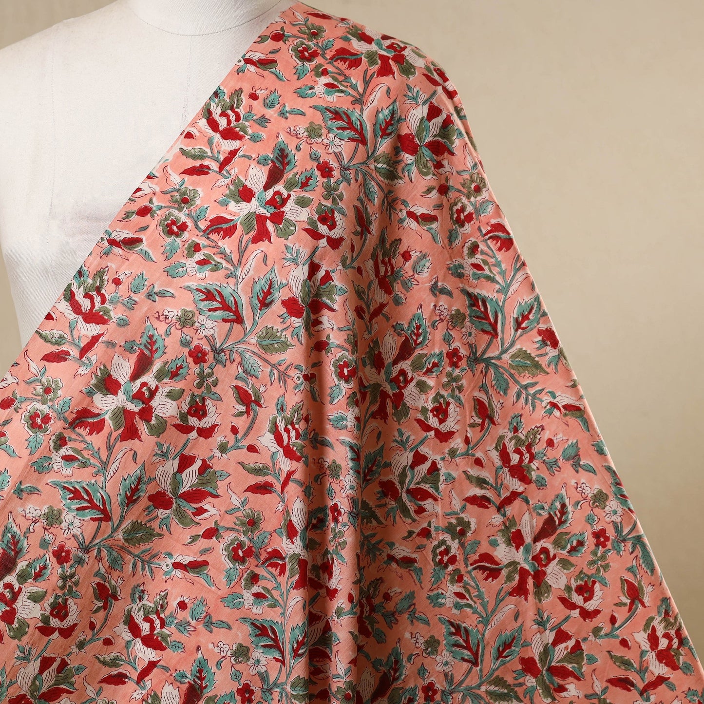 Pink - cotton sanganeri fabric 30 - handcrafted