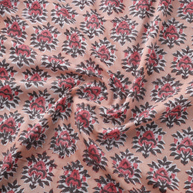 Pink Block Print Cotton Sanganeri Fabric