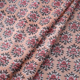 Pink Block Print Cotton Sanganeri Fabric
