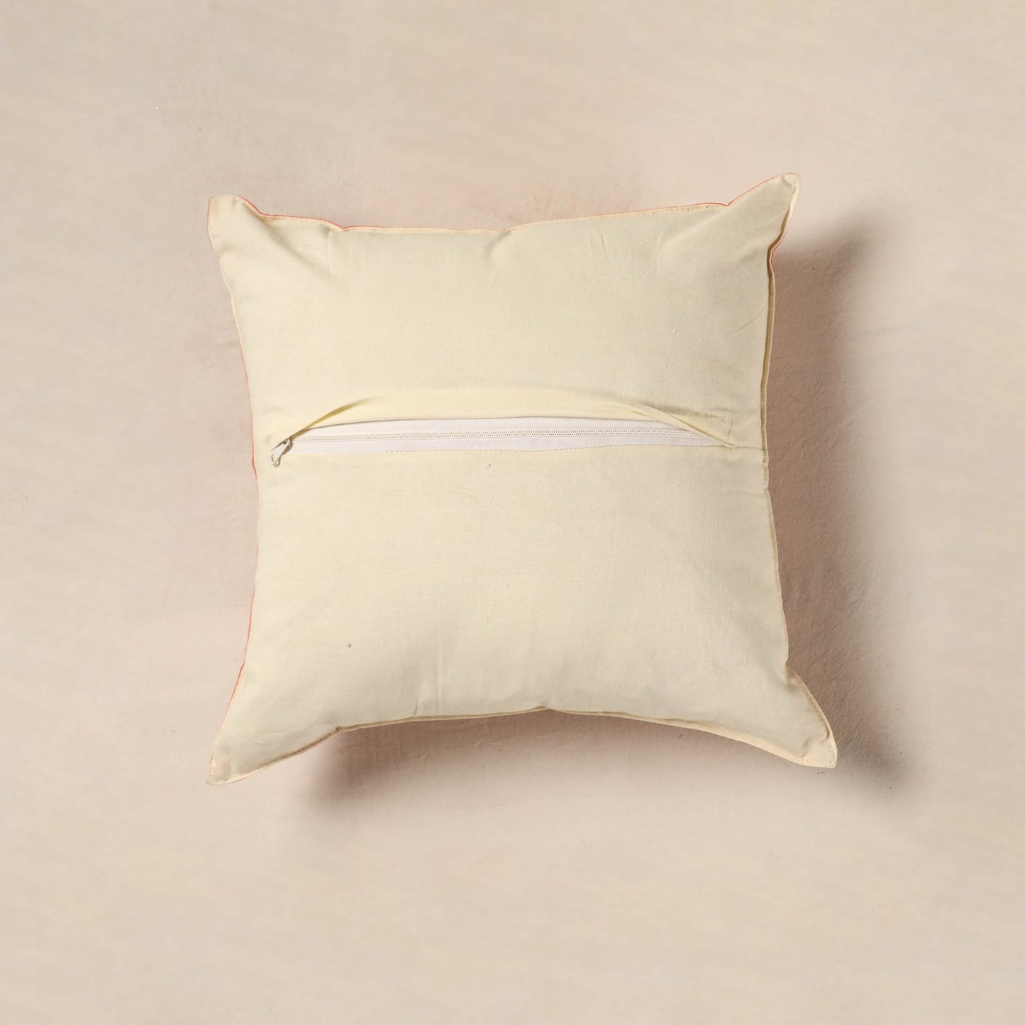 Pink - cotton sanganeri floral cushion cover (16 x 16 in)