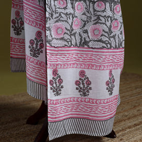 Cotton sanganeri floral dupatta 34 - handcrafted