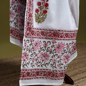 Cotton sanganeri floral dupatta 36 - handcrafted