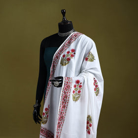 Cotton sanganeri floral dupatta 36 - handcrafted