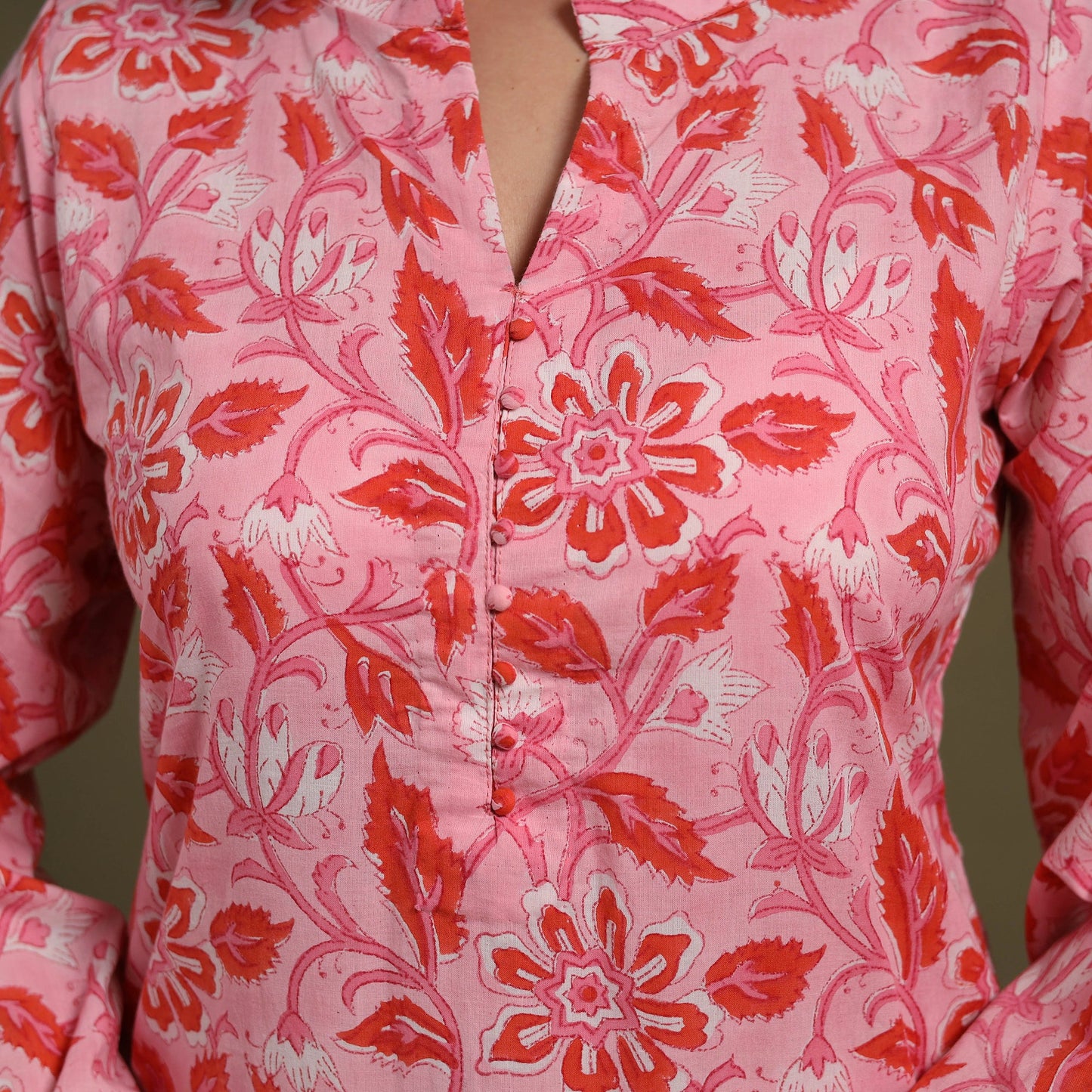 Pink Cotton Sanganeri Block Print Co-Ord Set