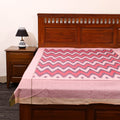 Pink - cotton single pochampally ikat bedsheet 34