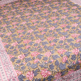 Pink - cotton single sanganeri bed sheet (90 x 60 in) 42