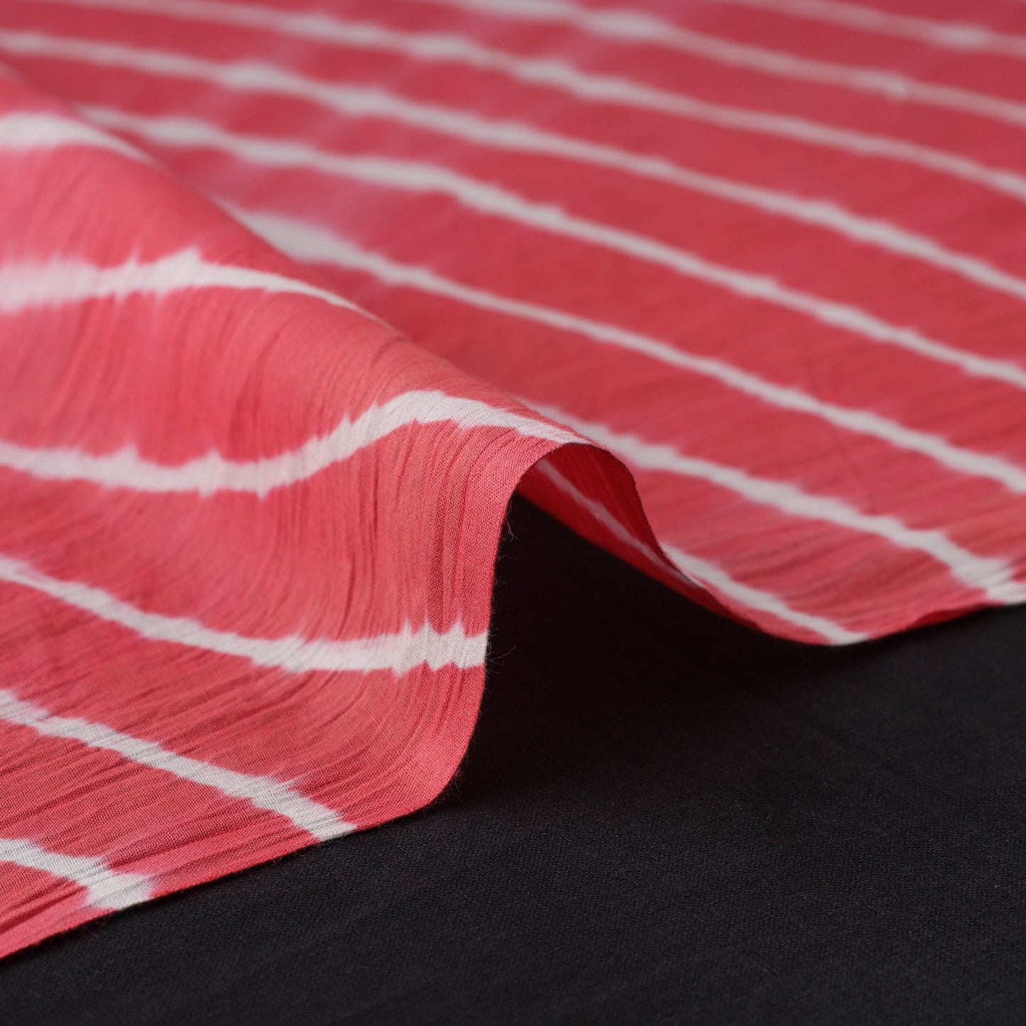 Pink Handloom Cotton Tie-Dye Leheriya Fabric