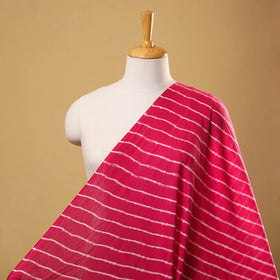 Pink Handloom Cotton Tie-Dye Leheriya Fabric