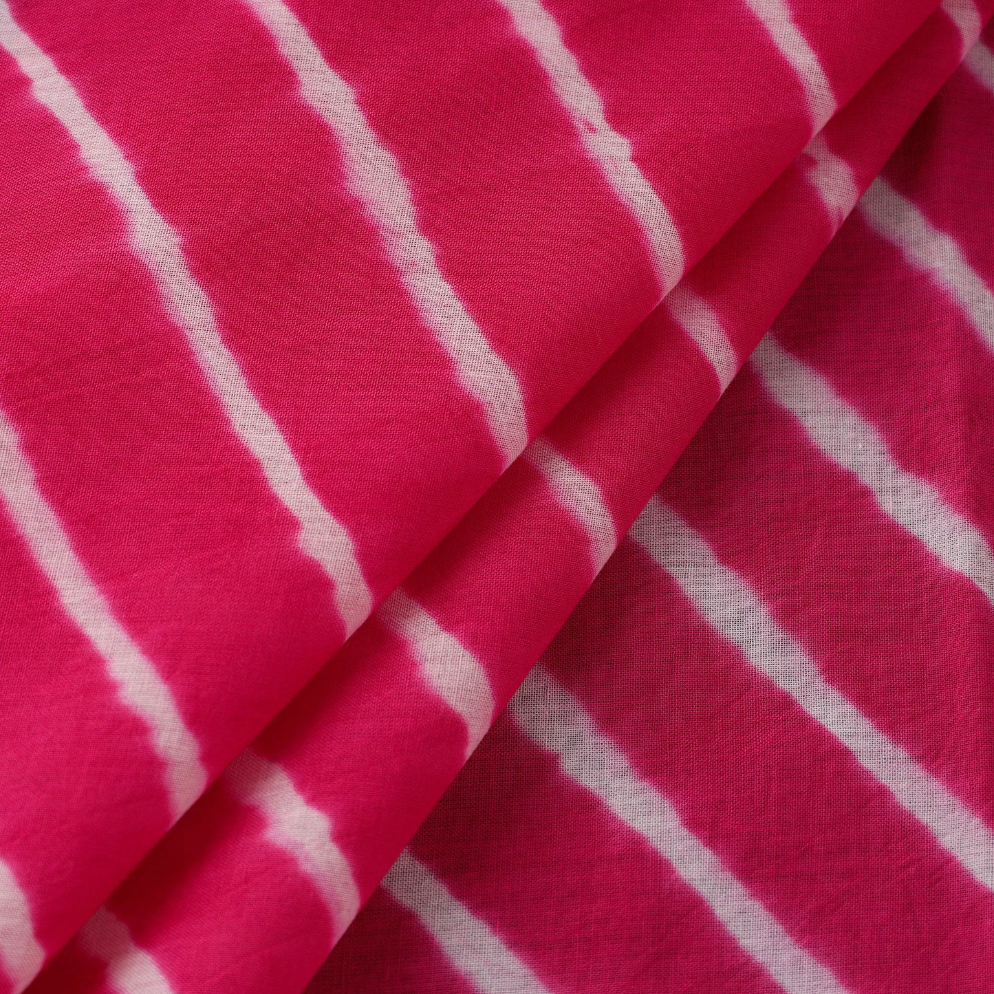 Pink Handloom Cotton Tie-Dye Leheriya Fabric