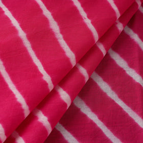 Pink Handloom Cotton Tie-Dye Leheriya Fabric