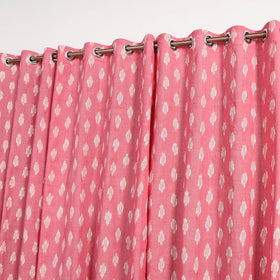 Pink - cotton window pochampally ikat curtain (5 x 3 feet)