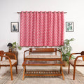 Pink - cotton window pochampally ikat curtain (5 x 3 feet)