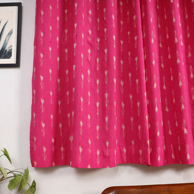 Pink - cotton window pochampally ikat curtain (5 x 3 feet)